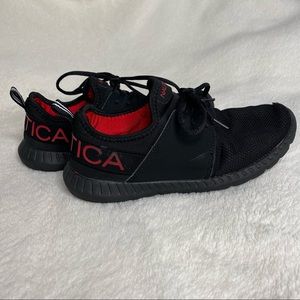 Nautica Boys Red & Black Sneakers Size 5Y